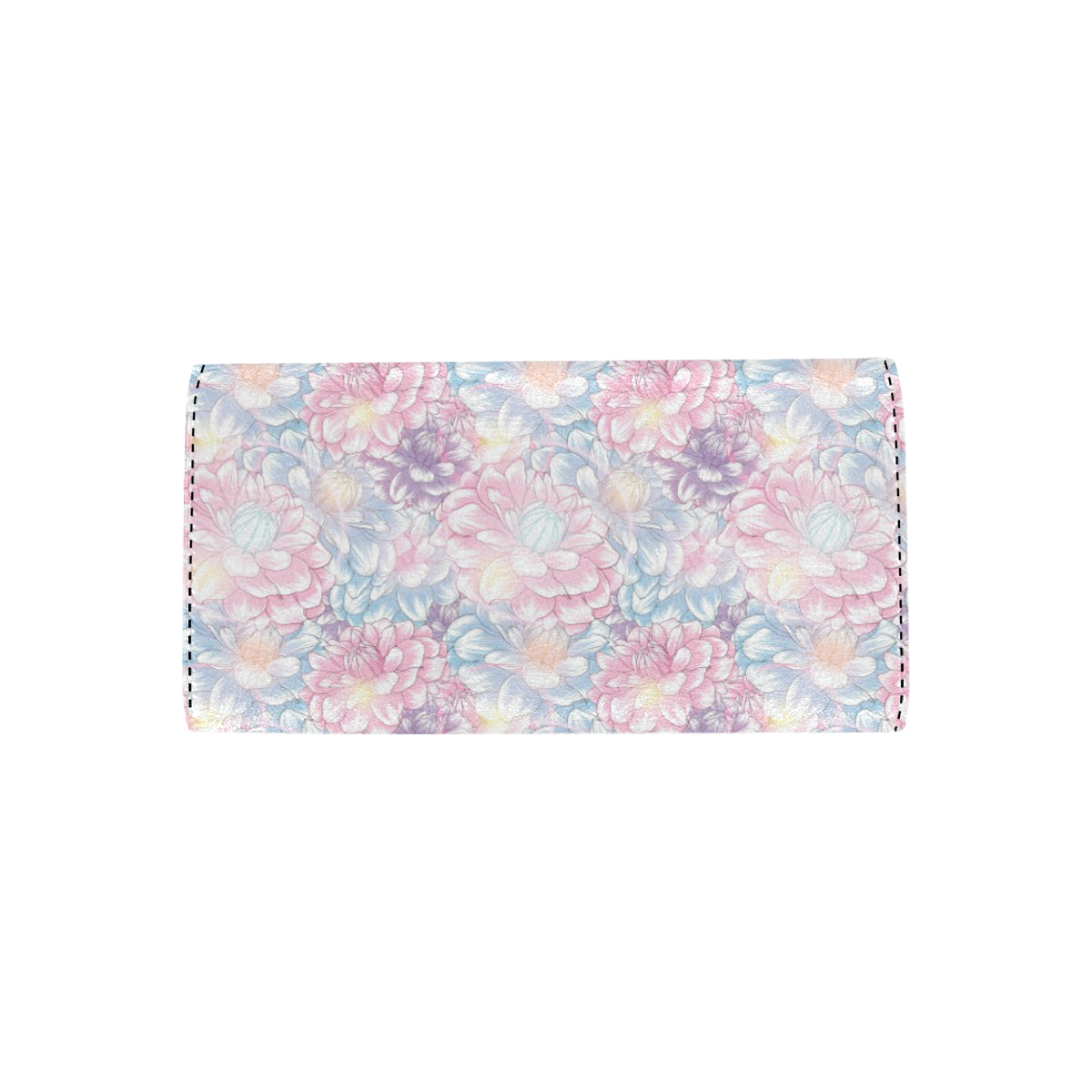 Dahlia Pattern Print Design 01 Women's Trifold Wallet