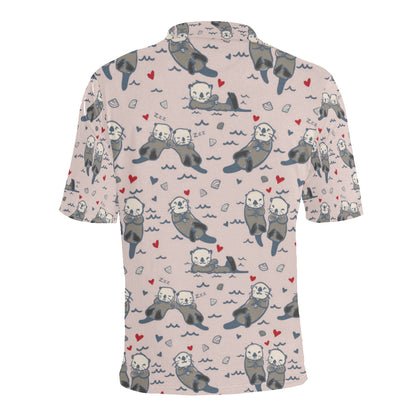 Sea Otter Pattern Print Design 02 Men Polo Shirt