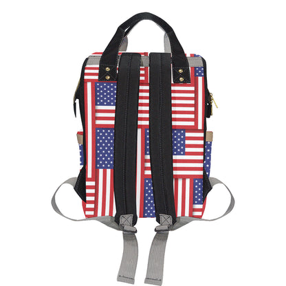 Patriotic US Flag Pattern Print Design A01 Diaper Bag Backpack