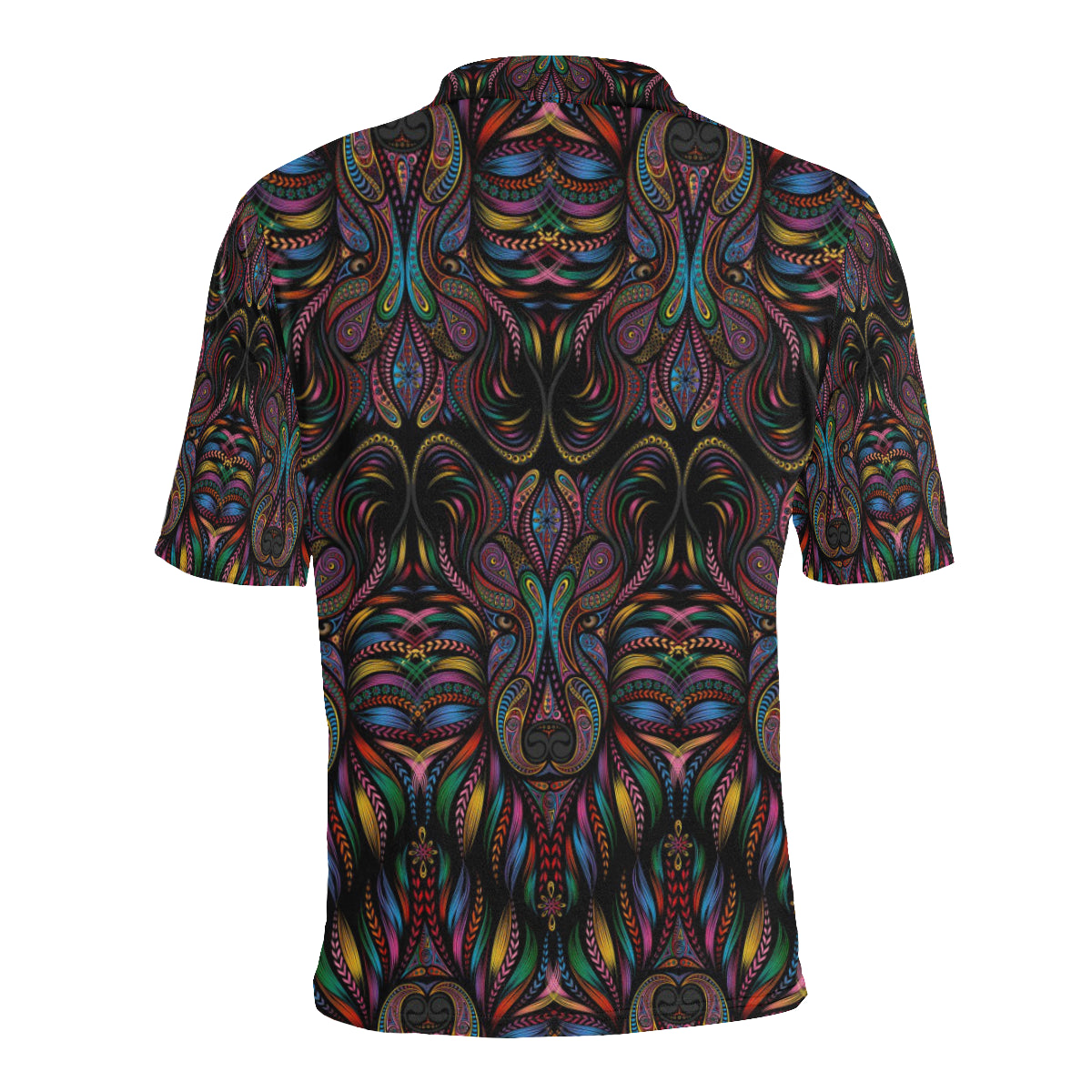 Colorful Art Wolf Men Polo Shirt