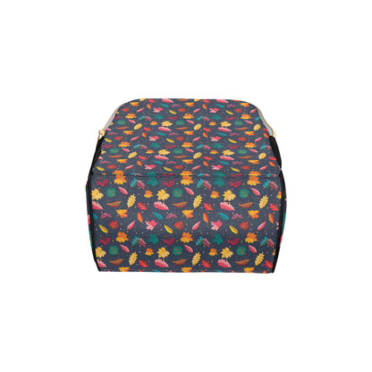 Elm Leave Colorful Print Pattern Diaper Bag Backpack