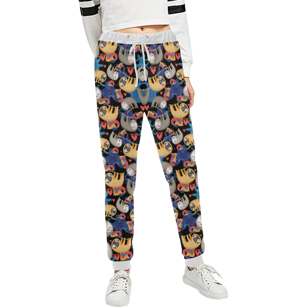 Sloth Cartoon Design Themed Print Unisex Sweatpants
