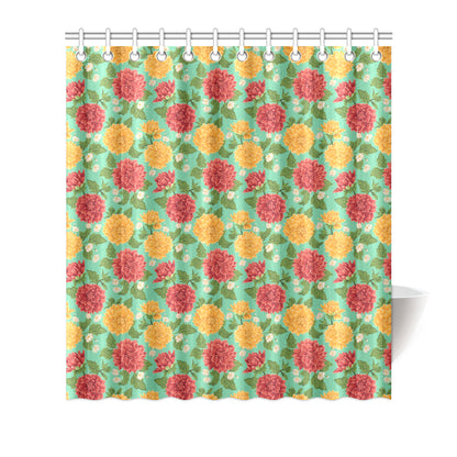 Dahlia Pattern Print Design DH011 Shower Curtain