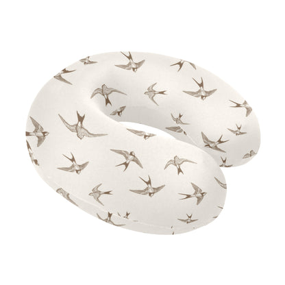 Swallow Bird Pattern Print Design 01 U-Shaped Travel Neck Pillow