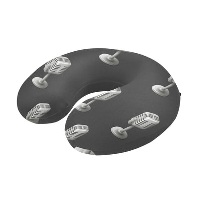 Microphone Vintage Pattern Print Design 01 U-Shaped Travel Neck Pillow