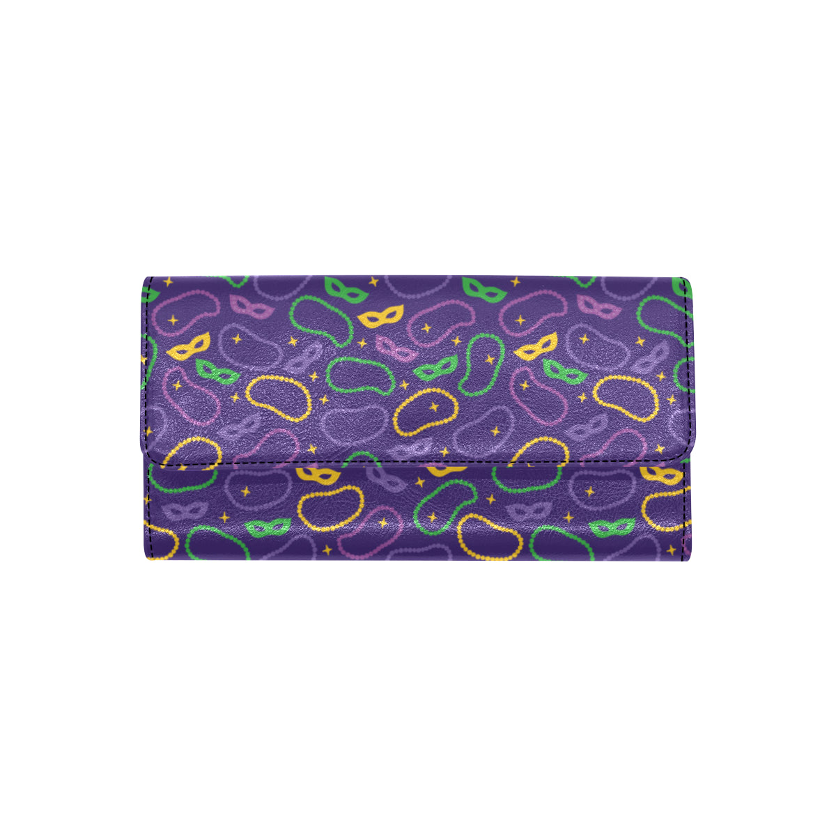 Mardi Gras Pattern Print Design 04 Women's Trifold Wallet