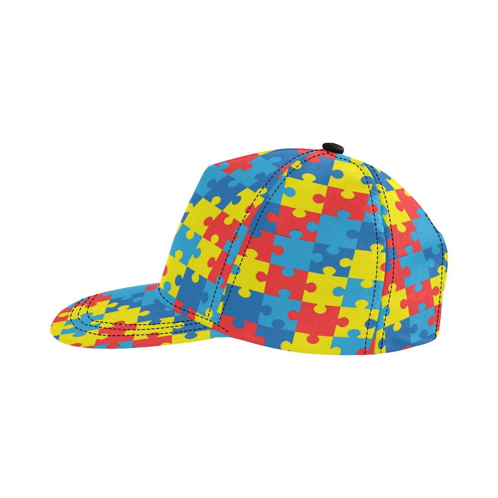 Autism Awareness Puzzles Design Print Snapback Cap