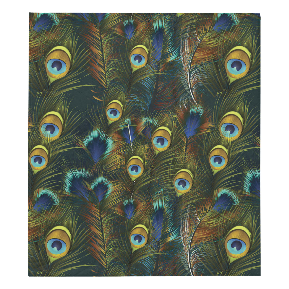 Peacock Feather Pattern Print Design A03 Premium Quilt