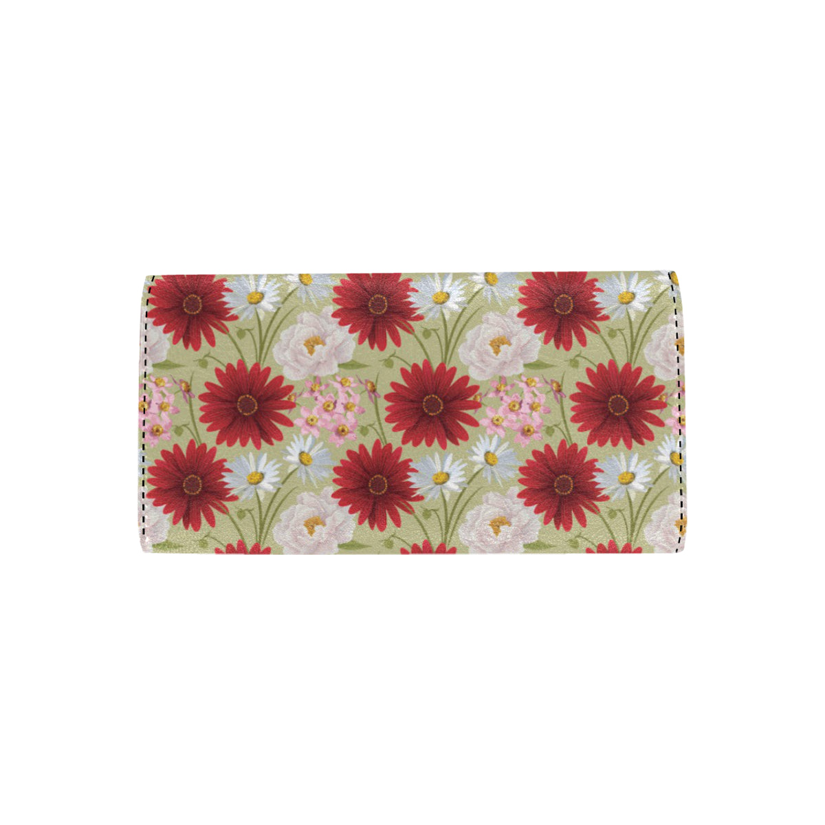 Gerberas Pattern Print Design GB07 Women's Trifold Wallet