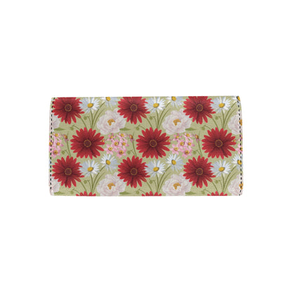 Gerberas Pattern Print Design GB07 Women's Trifold Wallet