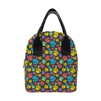 Paw Colorful Print Insulated Lunch Bag