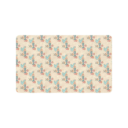 Mermaid Girl With Fish Design Print Rubber Doormat