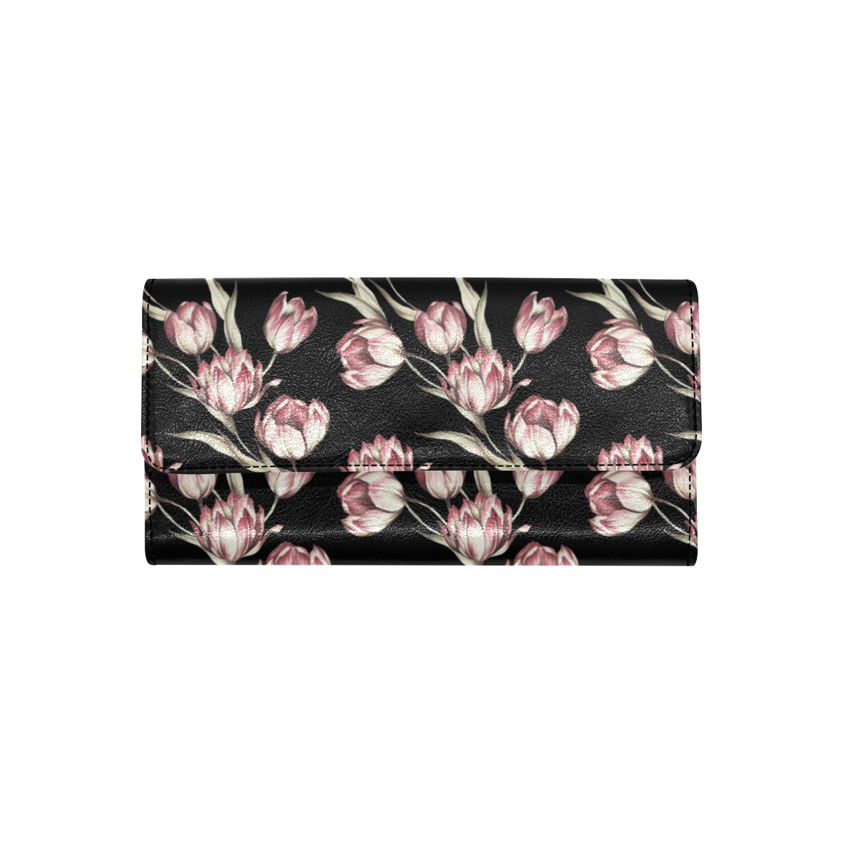 Tulip Pink Pattern Print Design TP02 Women's Trifold Wallet