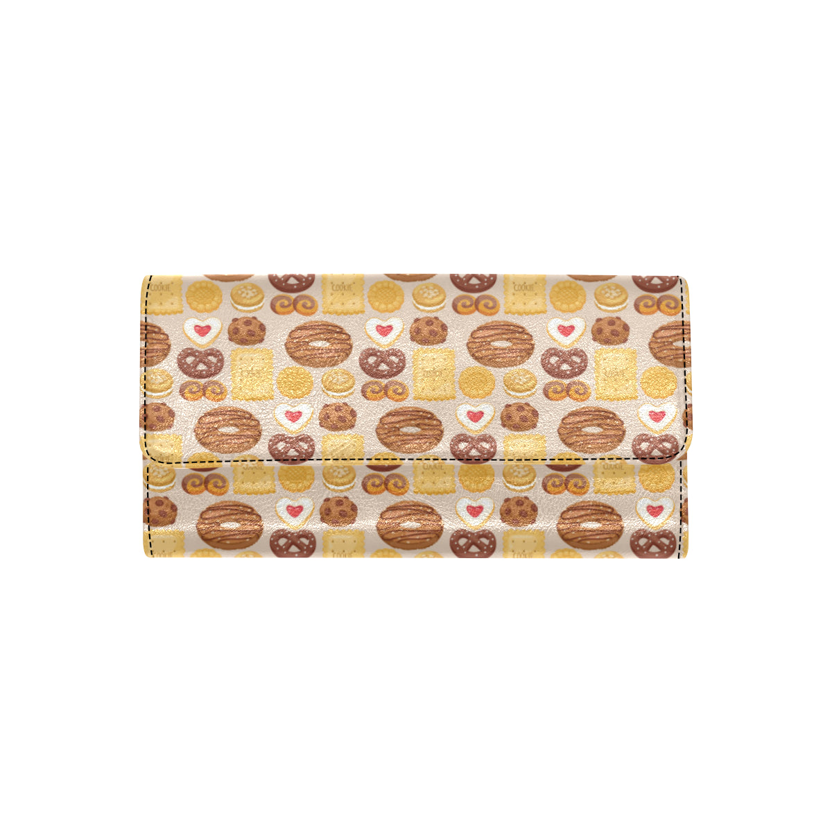 Cookie Pattern Print Design 02 Women's Trifold Wallet