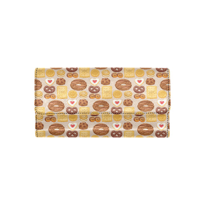 Cookie Pattern Print Design 02 Women's Trifold Wallet
