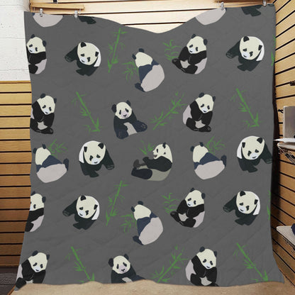 Panda Pattern Print Design A06 Premium Quilt