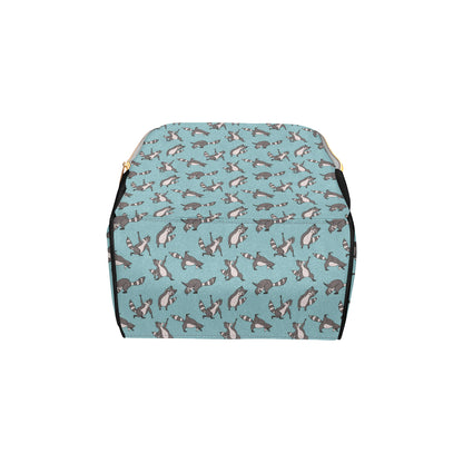 Raccoon Pattern Print Design A07 Diaper Bag Backpack