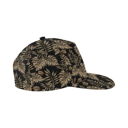Brown Tropical Palm Leaves Snapback Cap