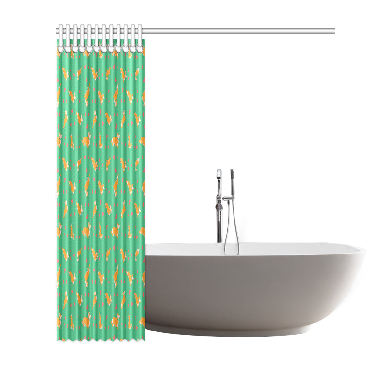 Cardigan Welsh Corgis Pattern Print Design 03 Shower Curtain