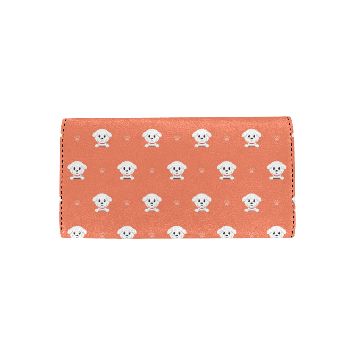 Bichons Frise Pattern Print Design 02 Women's Trifold Wallet