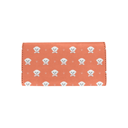 Bichons Frise Pattern Print Design 02 Women's Trifold Wallet