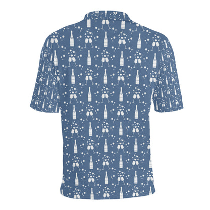 Champagne Pattern Print Design 05 Men Polo Shirt