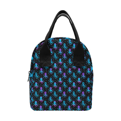 Octopus Blue Design Print Themed Insulated Lunch Bag