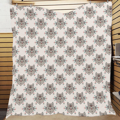 Aztec Wolf Pattern Print Design 01 Premium Quilt