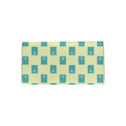 Bible Pattern Print Design 04 Women's Trifold Wallet