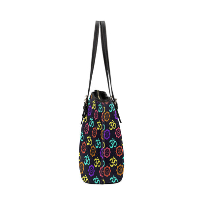 Chakra OM Print Pattern Leather Tote Bag