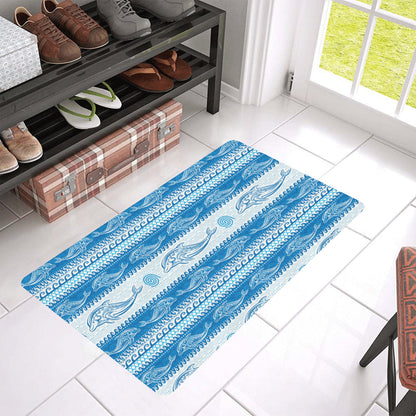 Dolphin Tribal Print Pattern Rubber Doormat