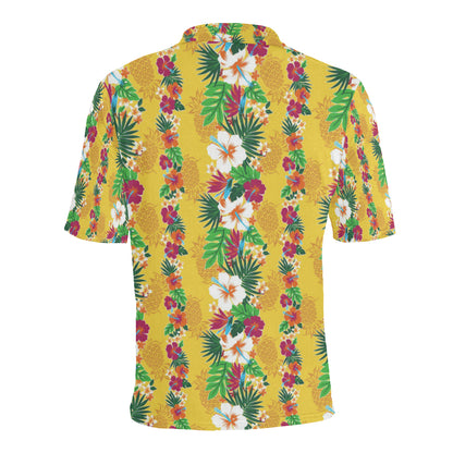 Hawaiian Themed Pattern Print Design H09 Men Polo Shirt