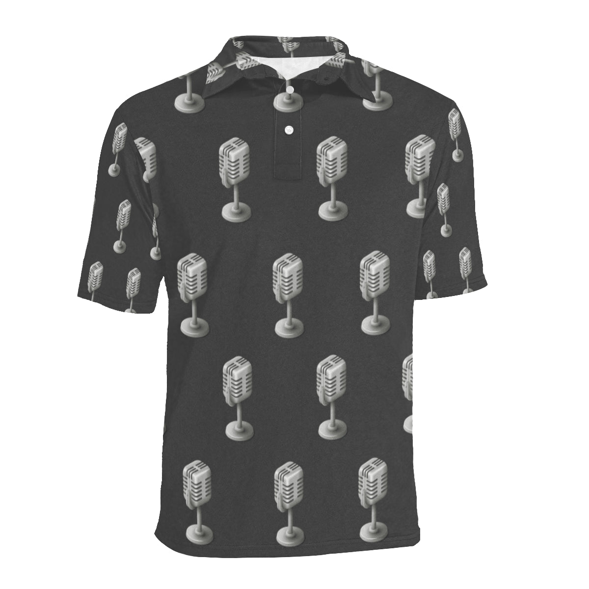 Microphone Vintage Pattern Print Design 01 Men Polo Shirt