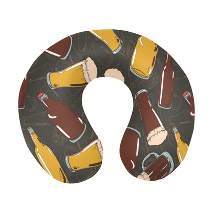 Beer Pattern Print Design 03 U-Shaped Travel Neck Pillow