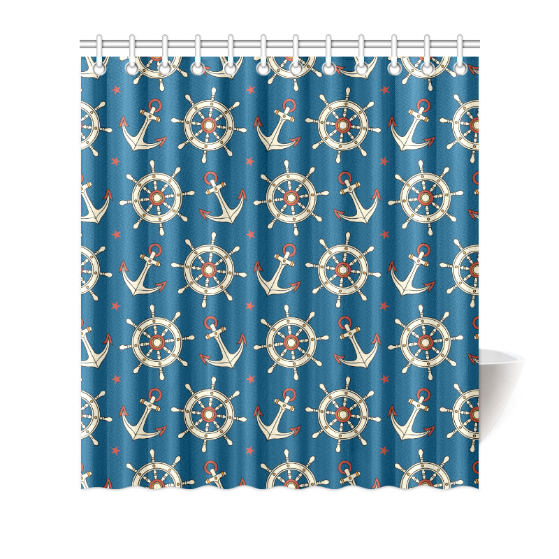 Anchor Pattern Print Design 02 Shower Curtain
