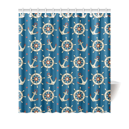 Anchor Pattern Print Design 02 Shower Curtain