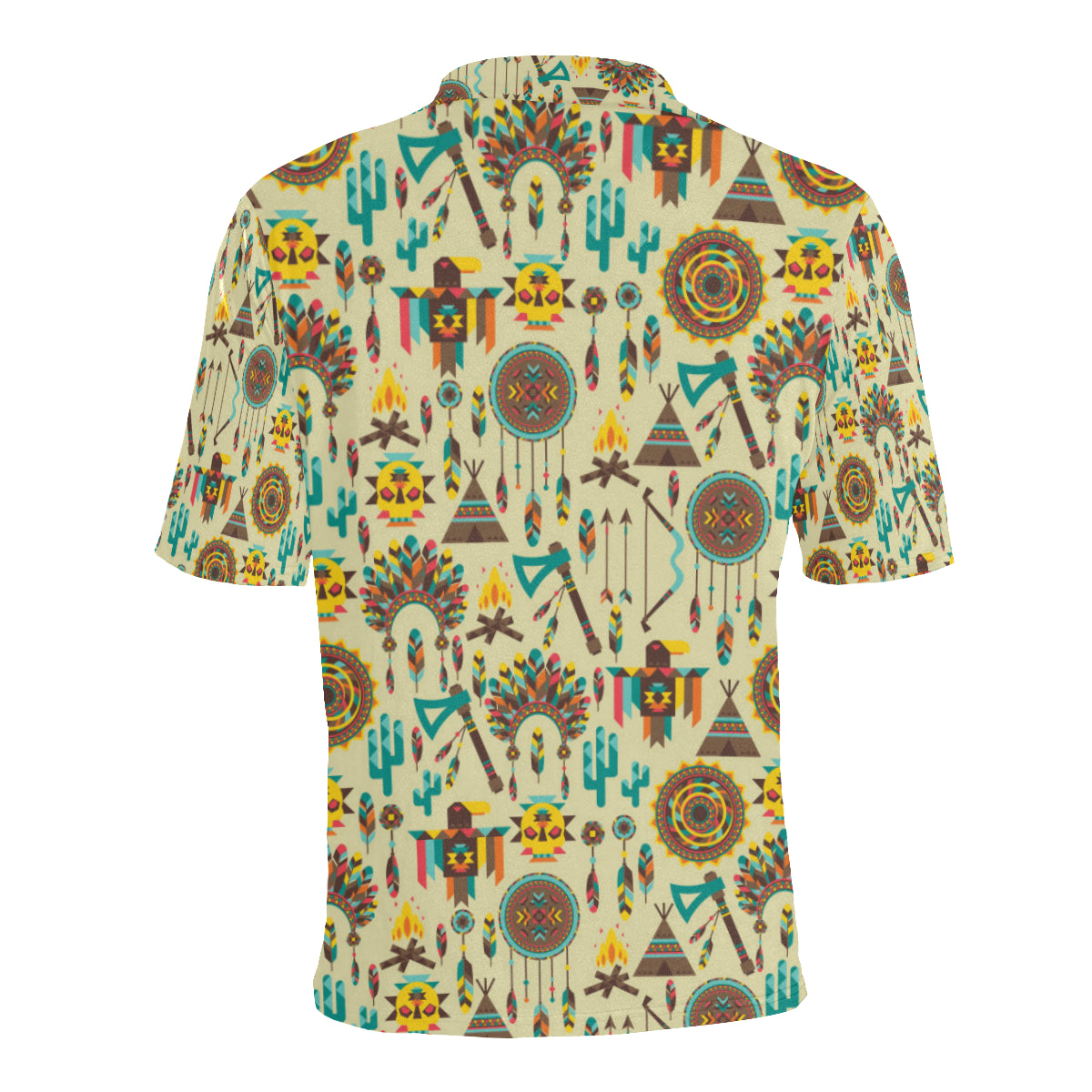 Tribal indians native american aztec Men Polo Shirt