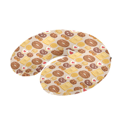 Cookie Pattern Print Design 02 U-Shaped Travel Neck Pillow