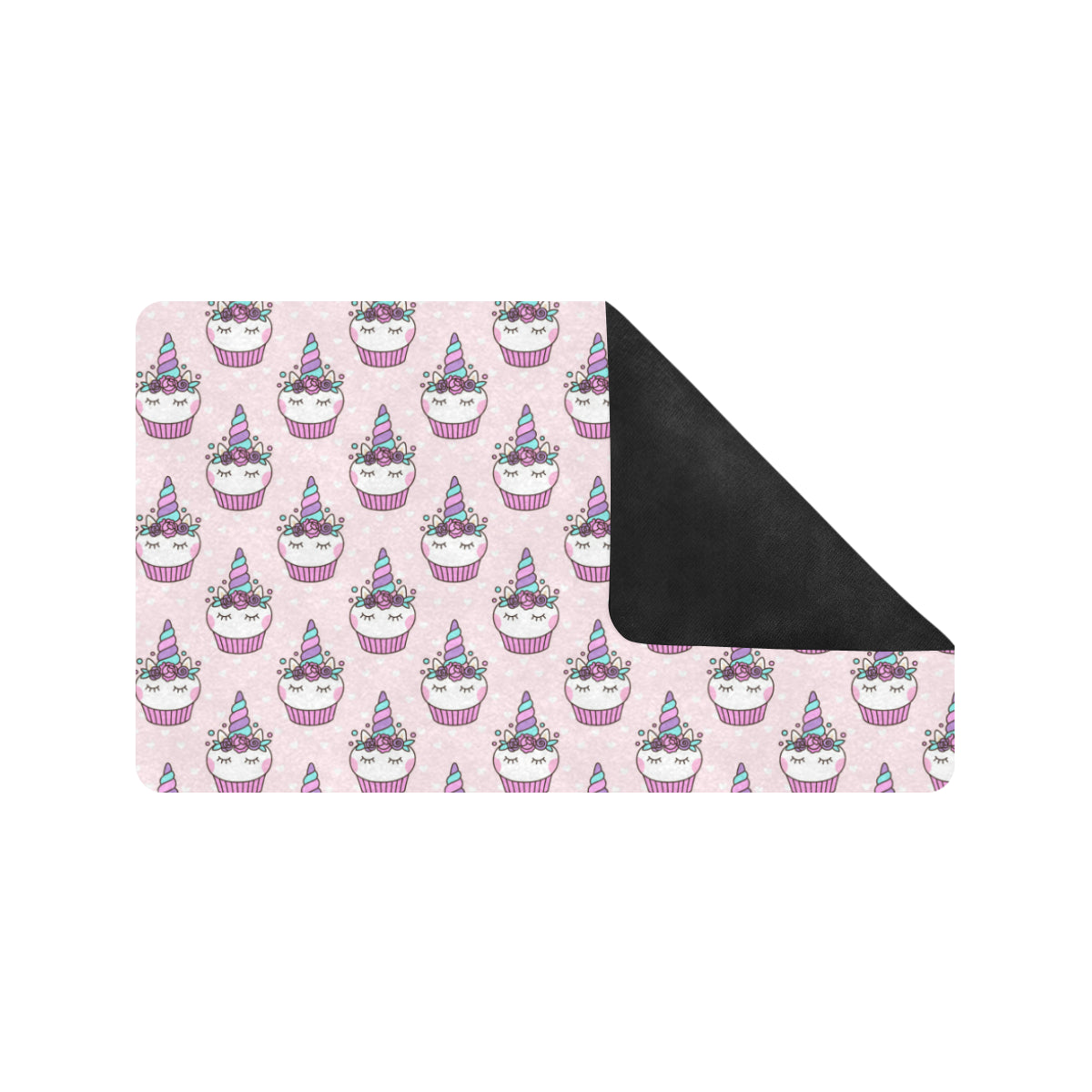 Cupcakes Unicorn Print Pattern Rubber Doormat