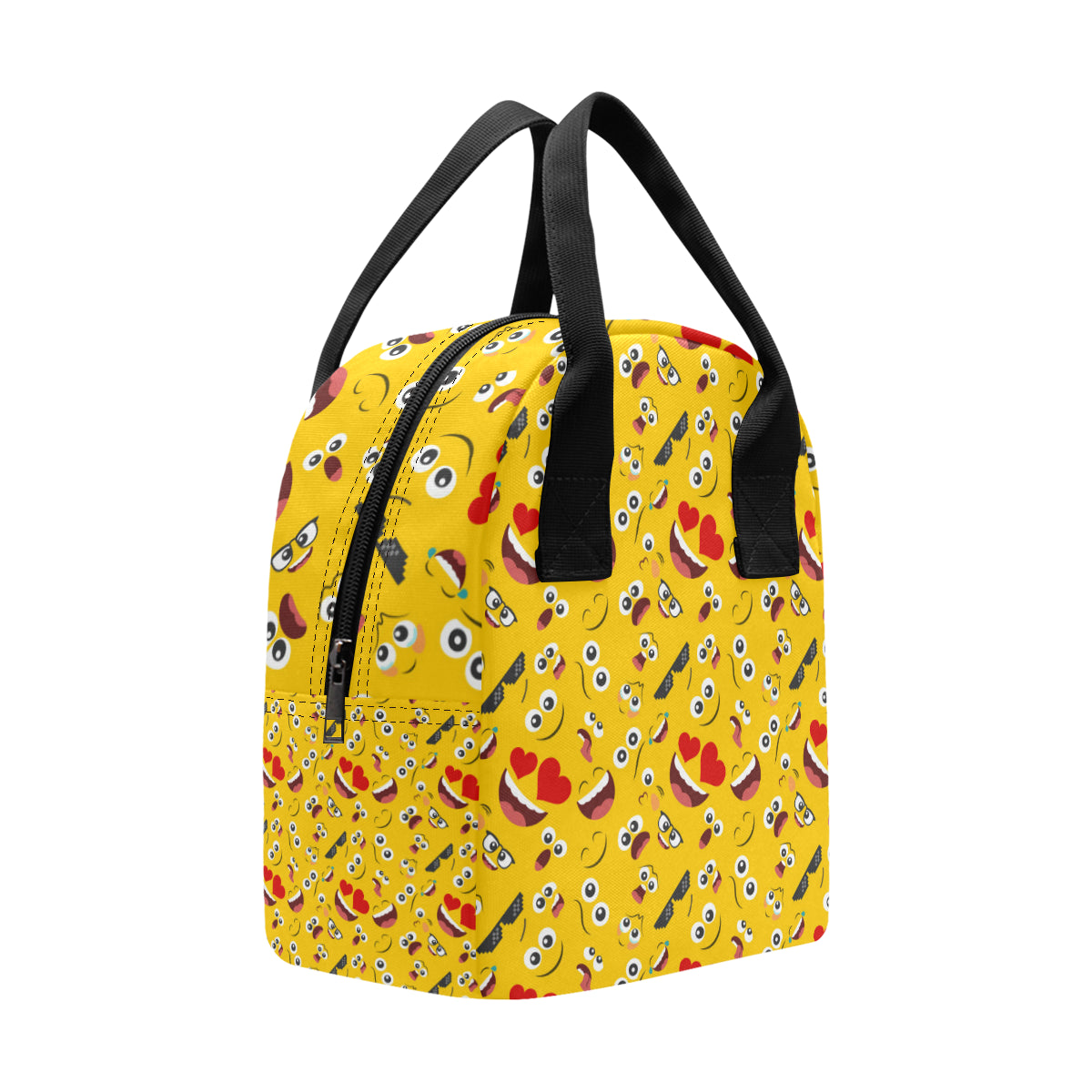Emoji Face Print Pattern Insulated Lunch Bag