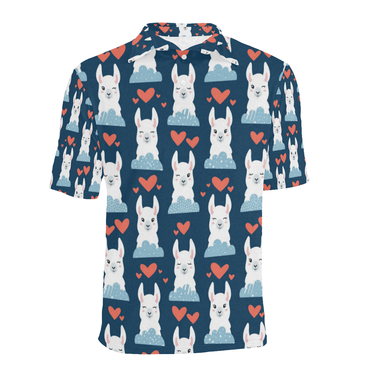 Alpaca Love Pattern Print Design 05 Men Polo Shirt