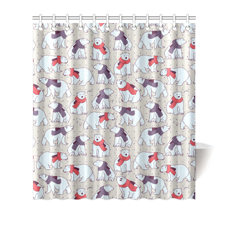 Polar Bear Pattern Print Design PB04 Shower Curtain