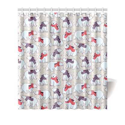 Polar Bear Pattern Print Design PB04 Shower Curtain