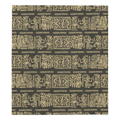 Mayan Pattern Print Design 02 Premium Quilt