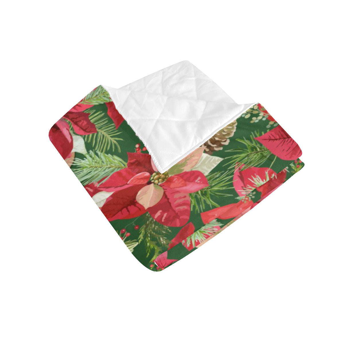 Poinsettia Pattern Print Design POT03 Premium Quilt