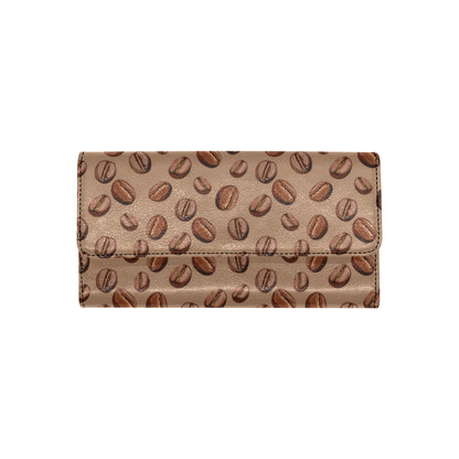 Coffee Pattern Print Design 07 Women's Trifold Wallet