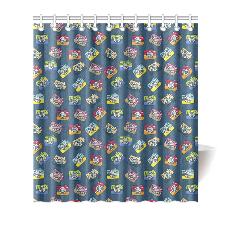 Camera Pattern Print Design 03 Shower Curtain