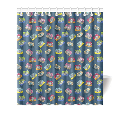 Camera Pattern Print Design 03 Shower Curtain
