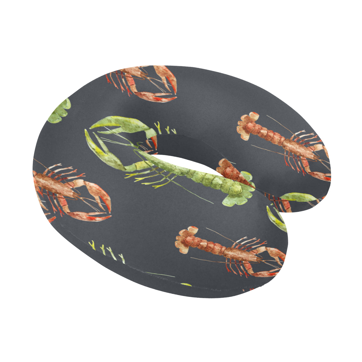 Lobster Pattern Print Design 01 U-Shaped Travel Neck Pillow