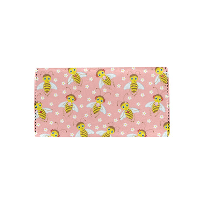 Bee Pattern Print Design BEE07 Women's Trifold Wallet